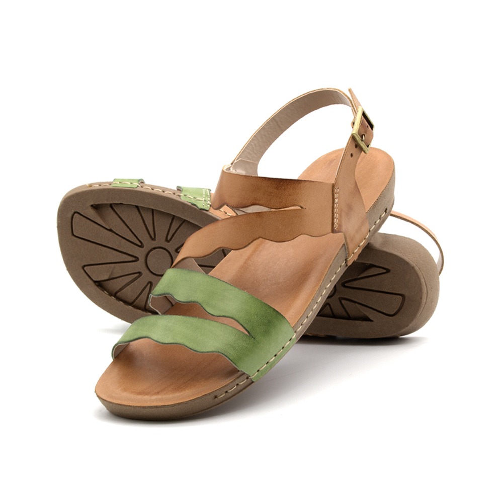 Sandália Flatform Goa em Couro Gales Camel - 14278GC