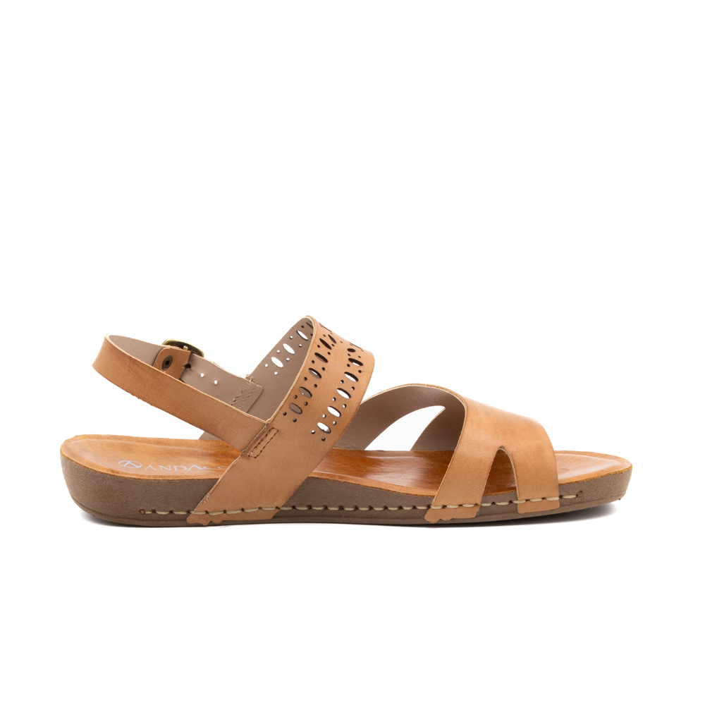 Sandália Flatform Goa em Couro Gales Camel - 14279GC