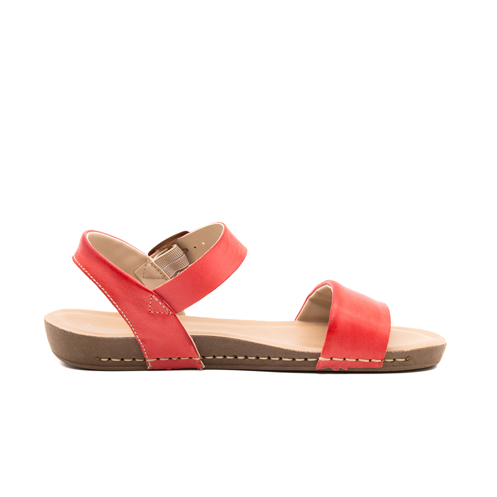 Sandália Flatform Goa em Couro Gales Coral - 14277GC