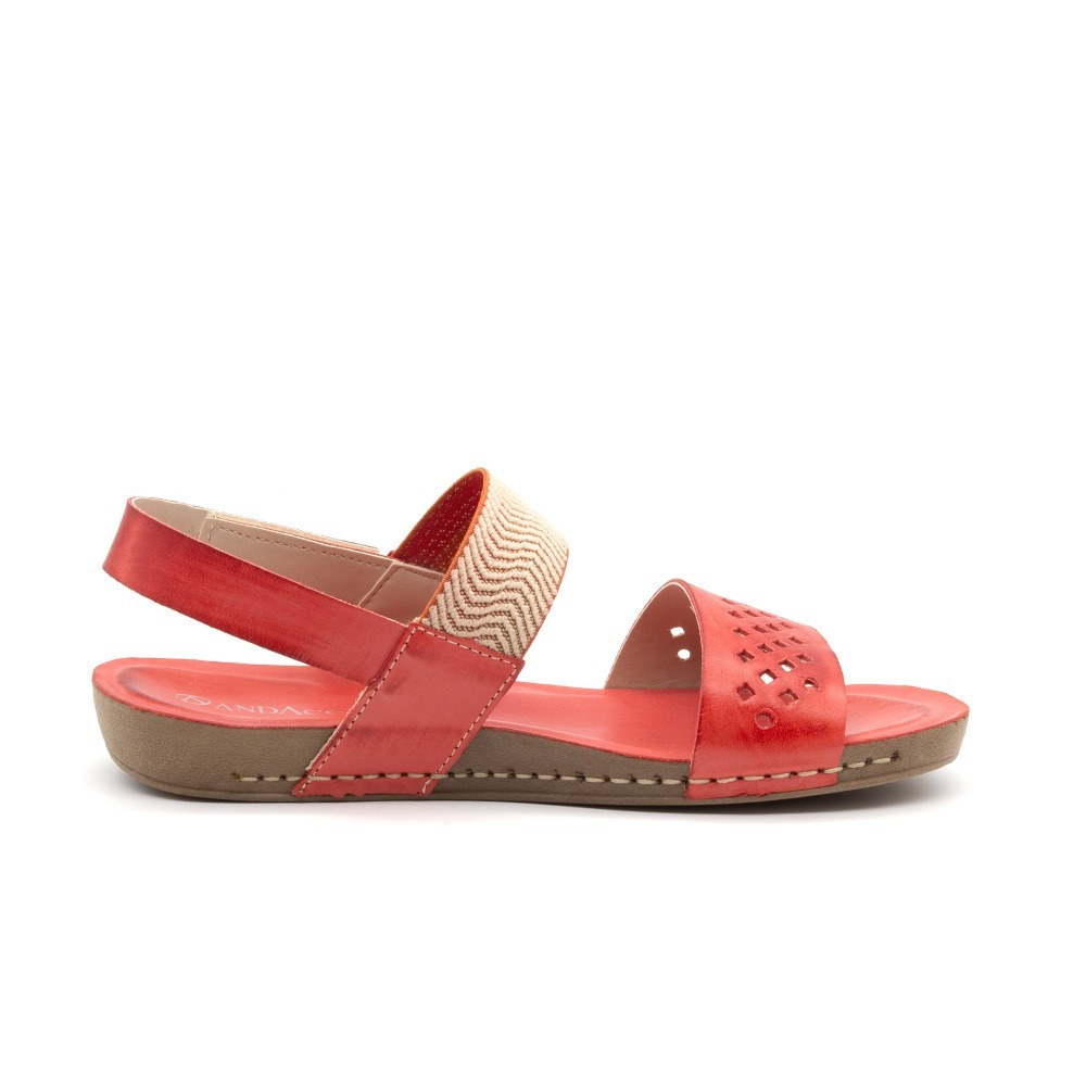 Sandália Flatform Goa em Couro Gales Coral - 14280GC