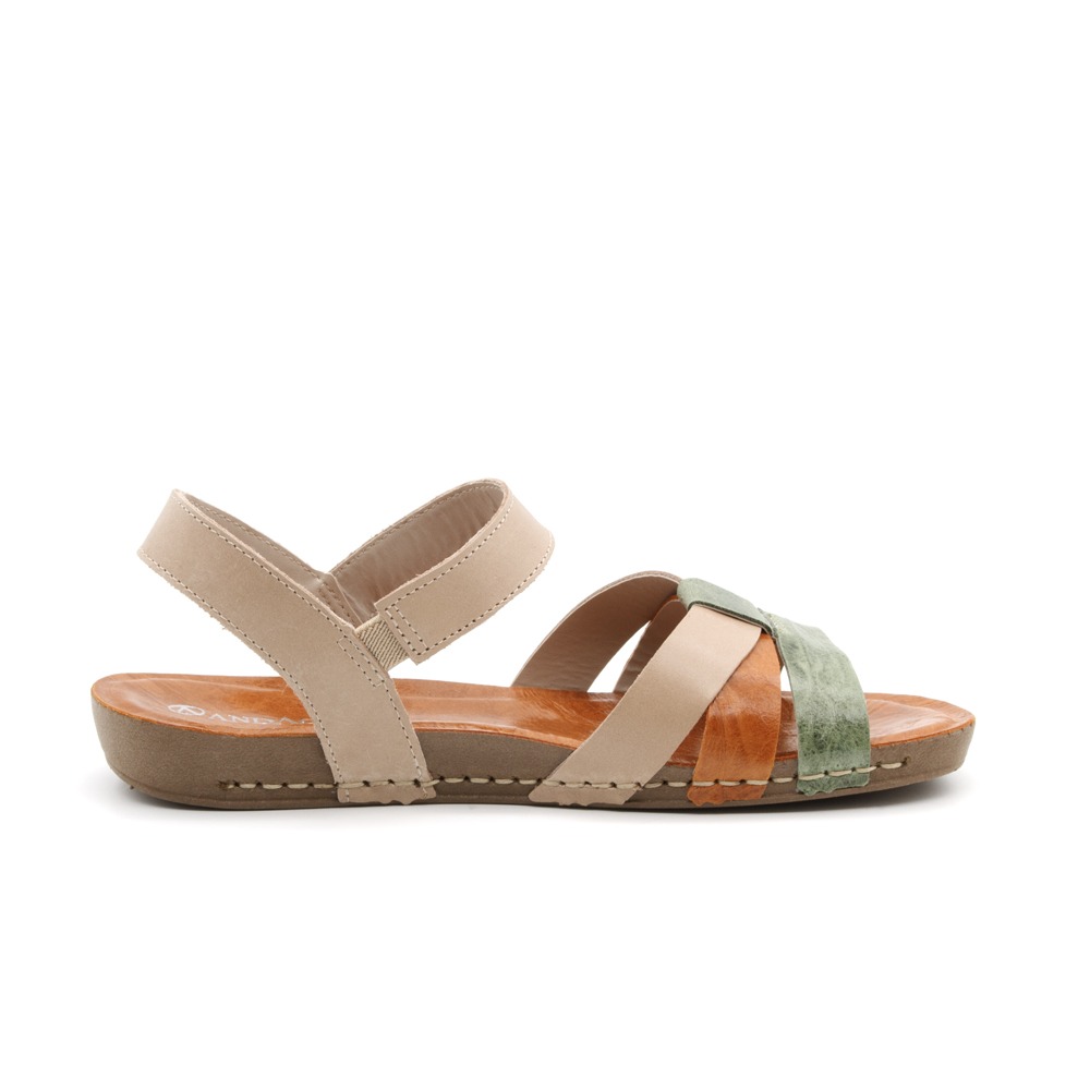 Sandália Flatform Goa em Couro Gales Creme - 14281GC