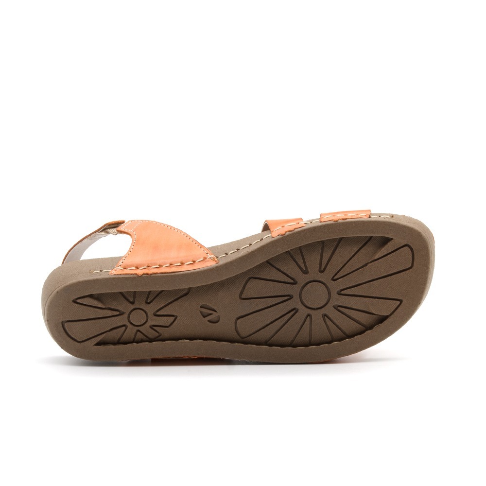 Sandália Flatform Goa em Couro Gales Laranja - 14288GL