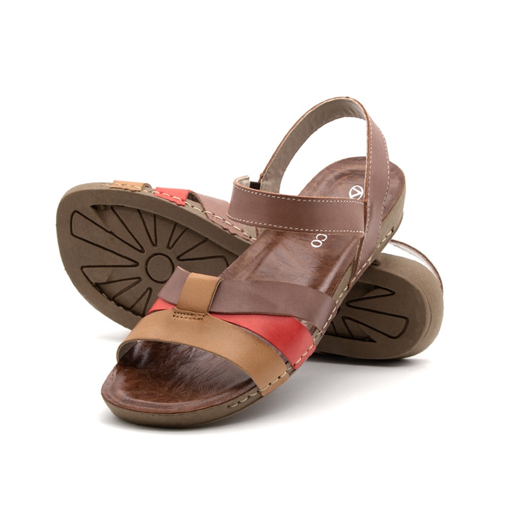 Sandália Flatform Goa em Couro Gales Mocca - 14281GM