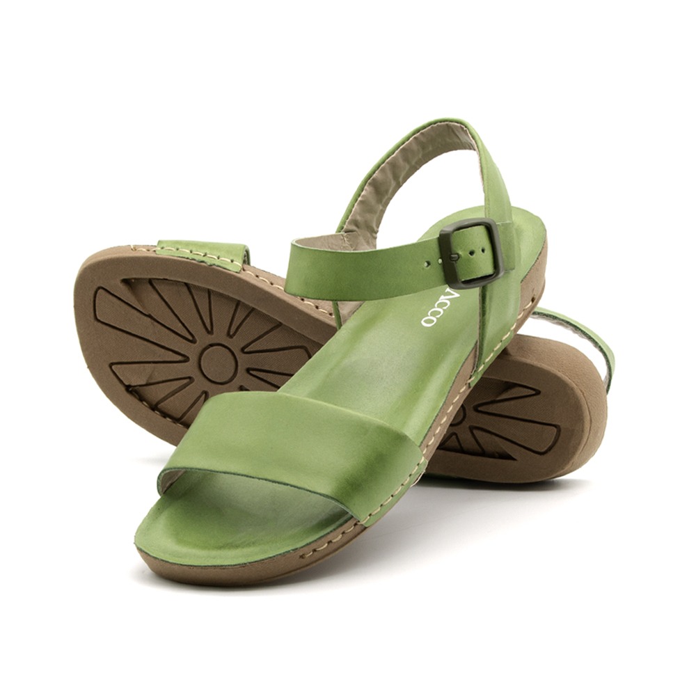 Sandália Flatform Goa em Couro Gales Verde - 14277GV