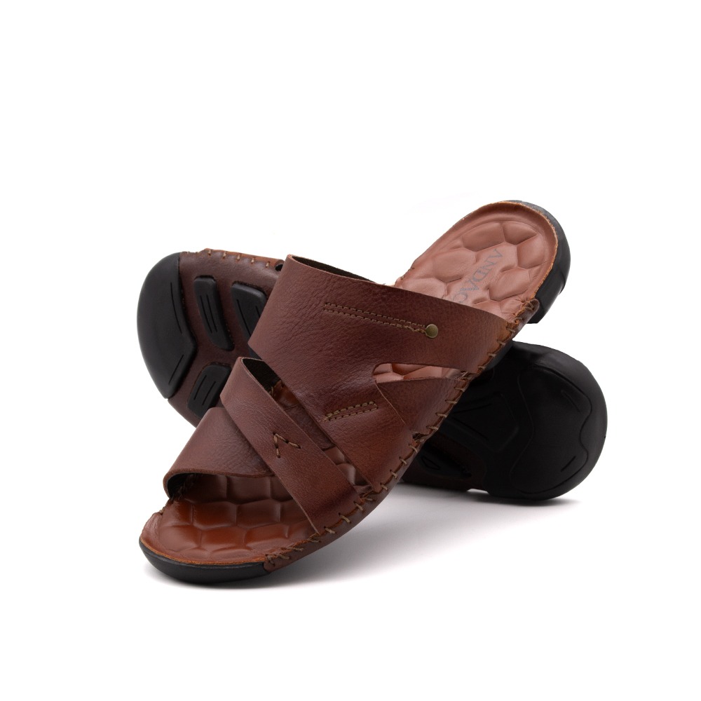 Sandália Masculina Mali em Couro Senna Rust - 7321SR