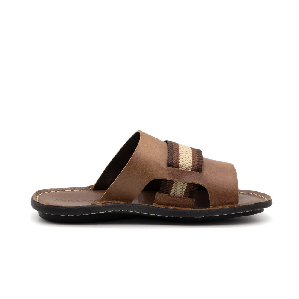 Sandália Masculina Soul em Couro Senna Camel - 8852SC