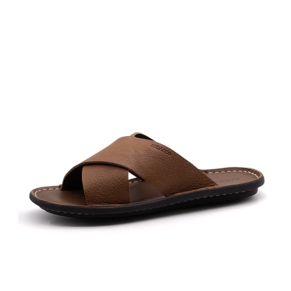 Sandália Masculina Soul em Couro Senna Camel - 8858SCA