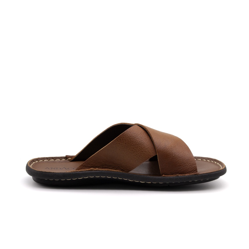 Sandália Masculina Soul em Couro Senna Camel - 8858SCA