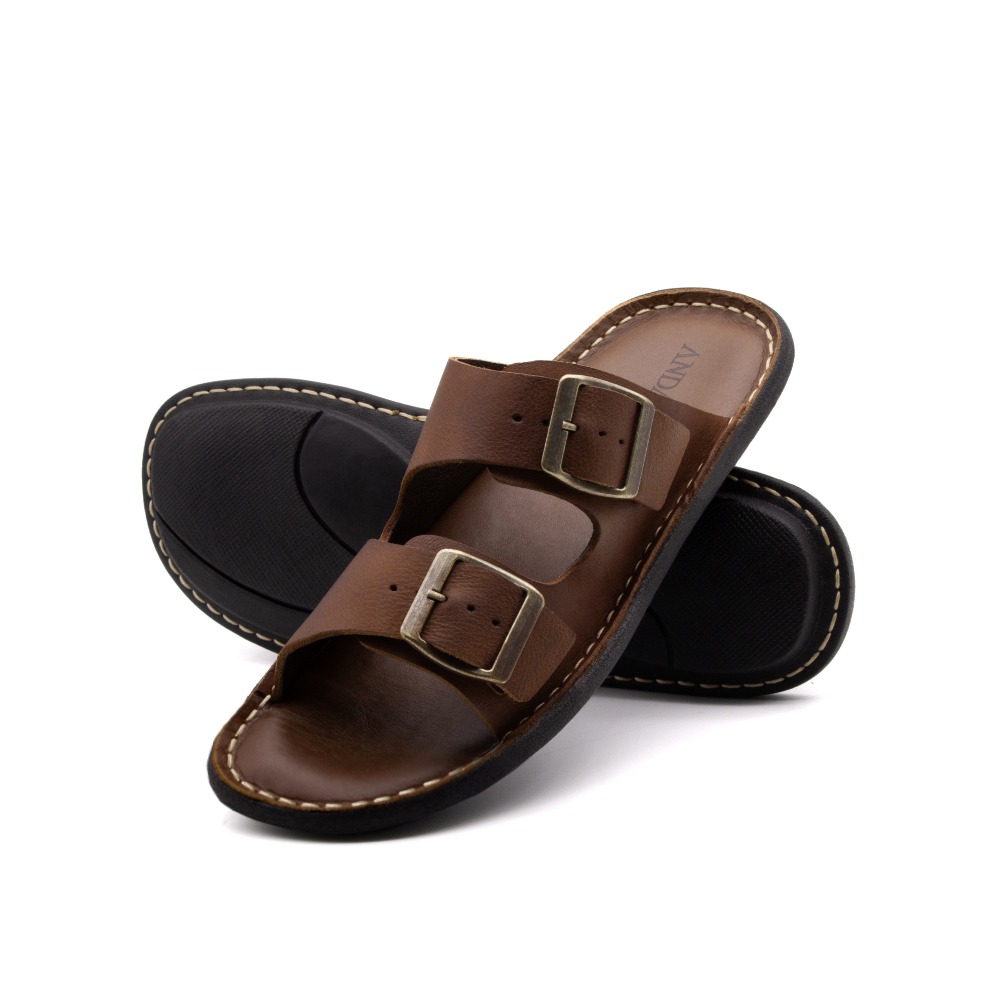 Sandália Masculina Soul em Couro Senna Camel - 8859SCA