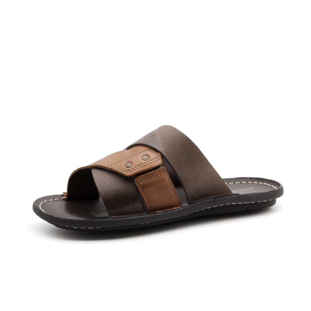 Sandália Masculina Soul em Couro Senna Coffee - 8850SC