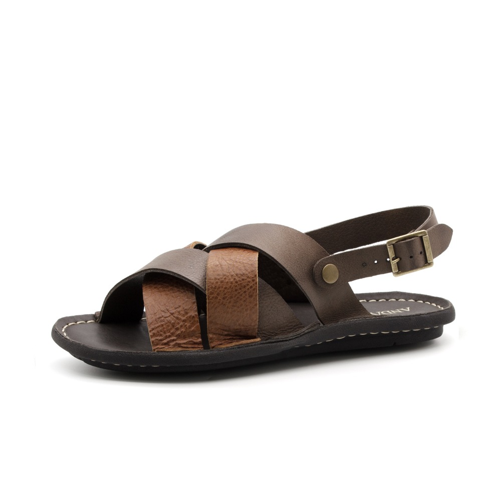 Sandália Masculina Soul em Couro Senna Coffee - 8853SC