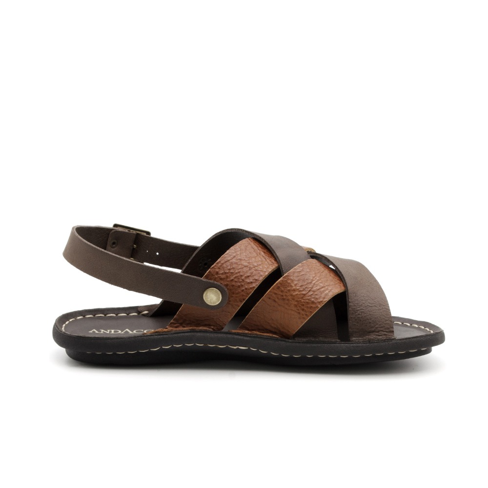 Sandália Masculina Soul em Couro Senna Coffee - 8853SC