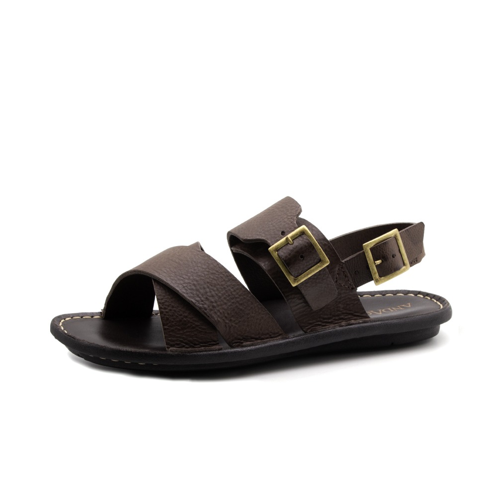 Sandália Masculina Soul em Couro Senna Coffee - 8856SC