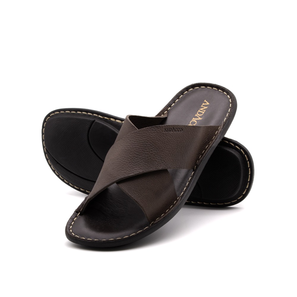 Sandália Masculina Soul em Couro Senna Coffee - 8858SC