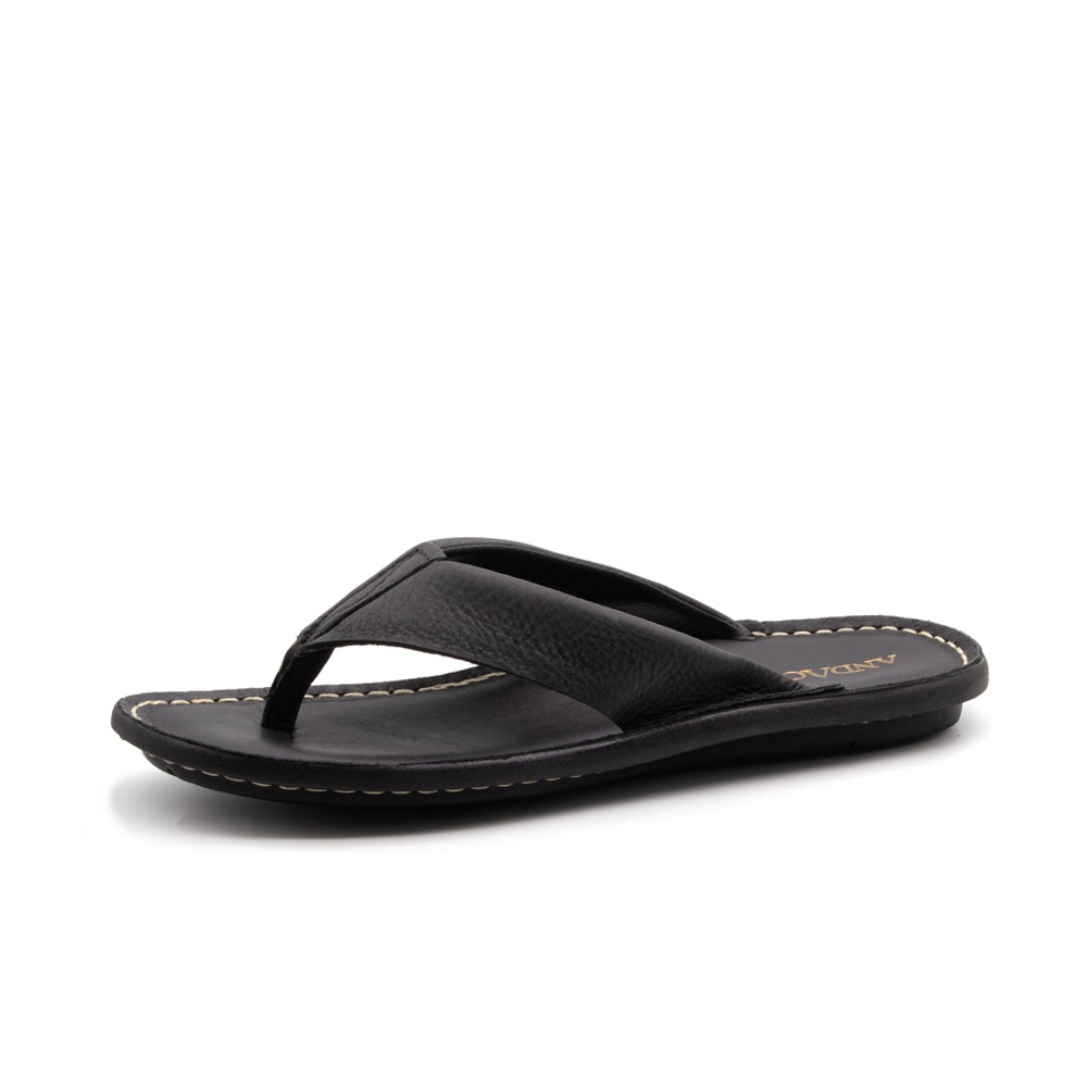 Sandália Masculina Soul em Couro Senna Preto - 8857SP