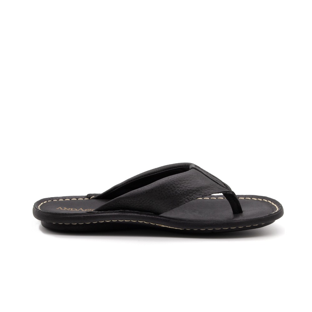 Sandália Masculina Soul em Couro Senna Preto - 8857SP