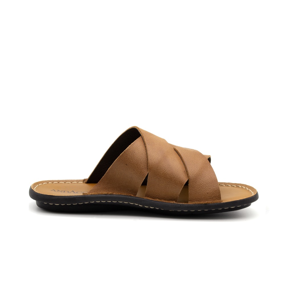 Sandália Masculina Soul em Couro Senna Tan - 8850ST