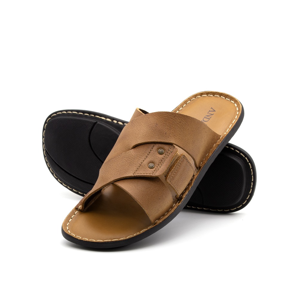 Sandália Masculina Soul em Couro Senna Tan - 8850ST