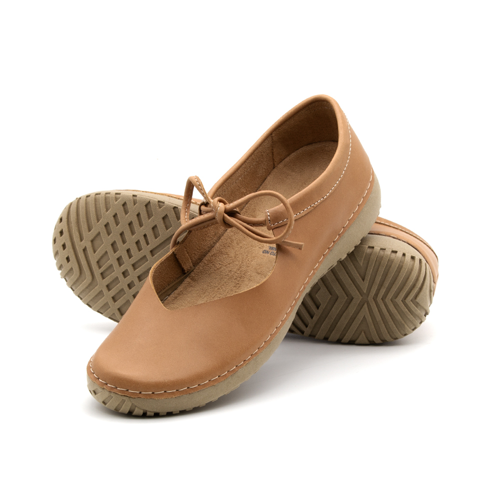 Sapatilha Feminina Lis em Couro Gales Camel - 6736GC