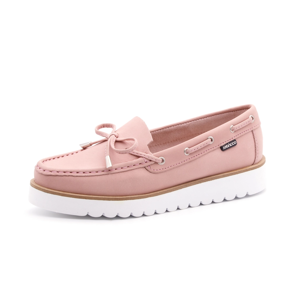 Mocassim Feminino Isa em Couro Nobuck Pink - 41104NP