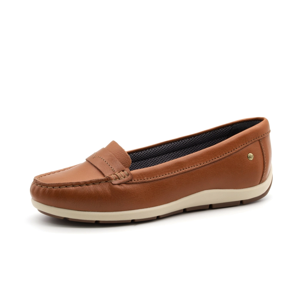 Mocassim Feminino Julia em Couro Alfa Conhaque - 47011AC