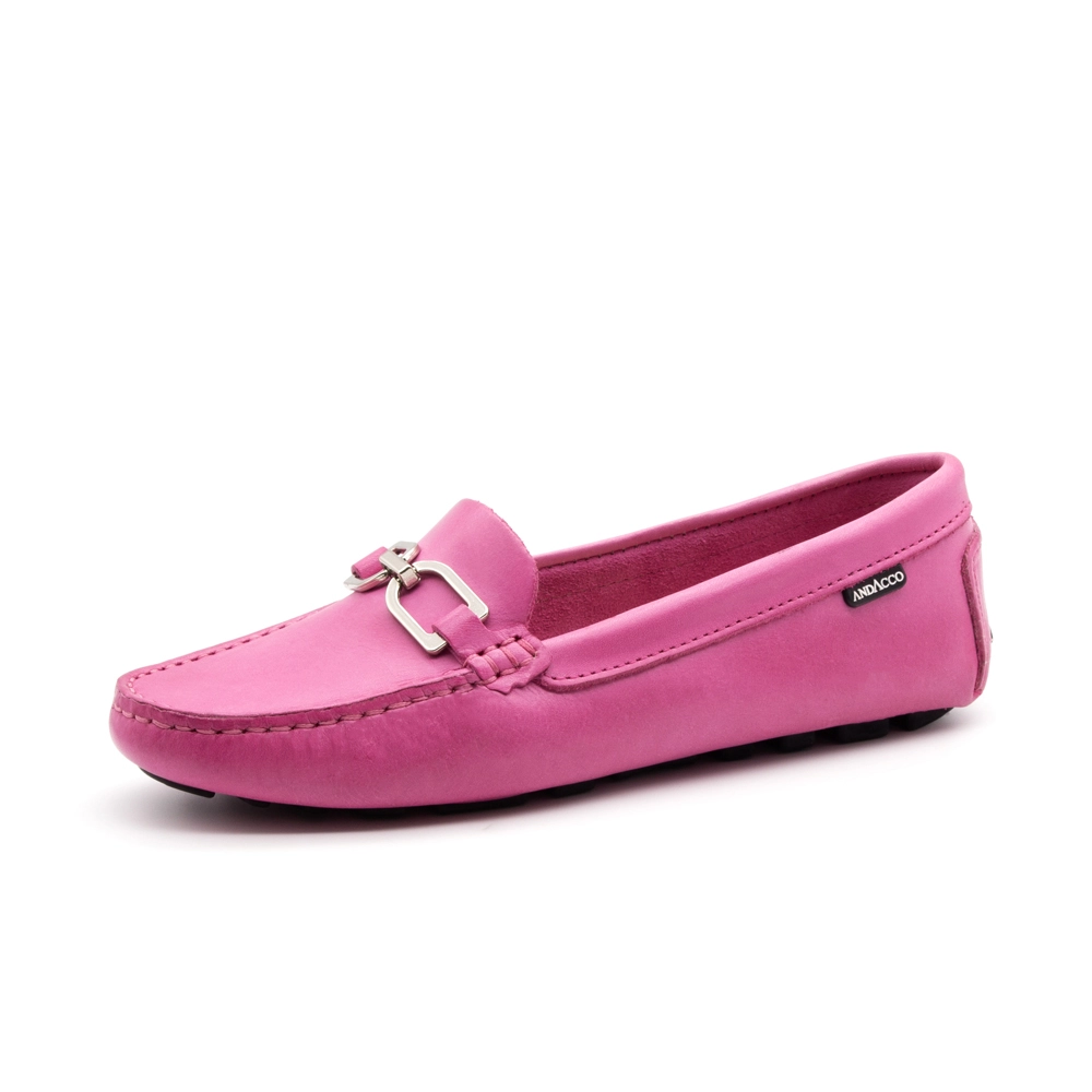 Mocassim Feminino Paris em Couro Gales Rosa - 3629GR