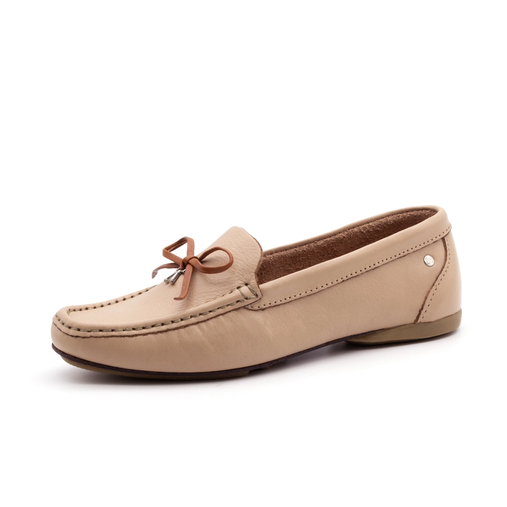 Mocassim Feminino Soleil em Couro Alfa Creme - 45002ACR