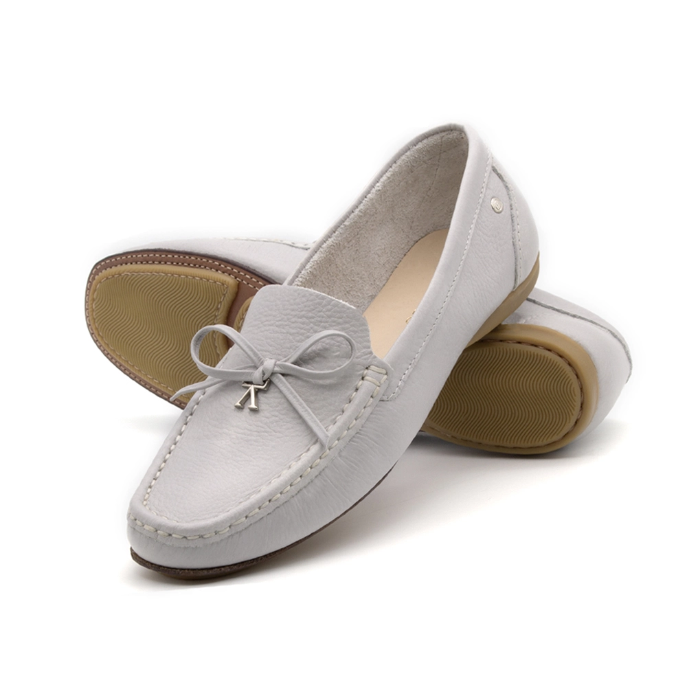 Mocassim Feminino Soleil em Couro Alfa Pale Blue - 45002AP