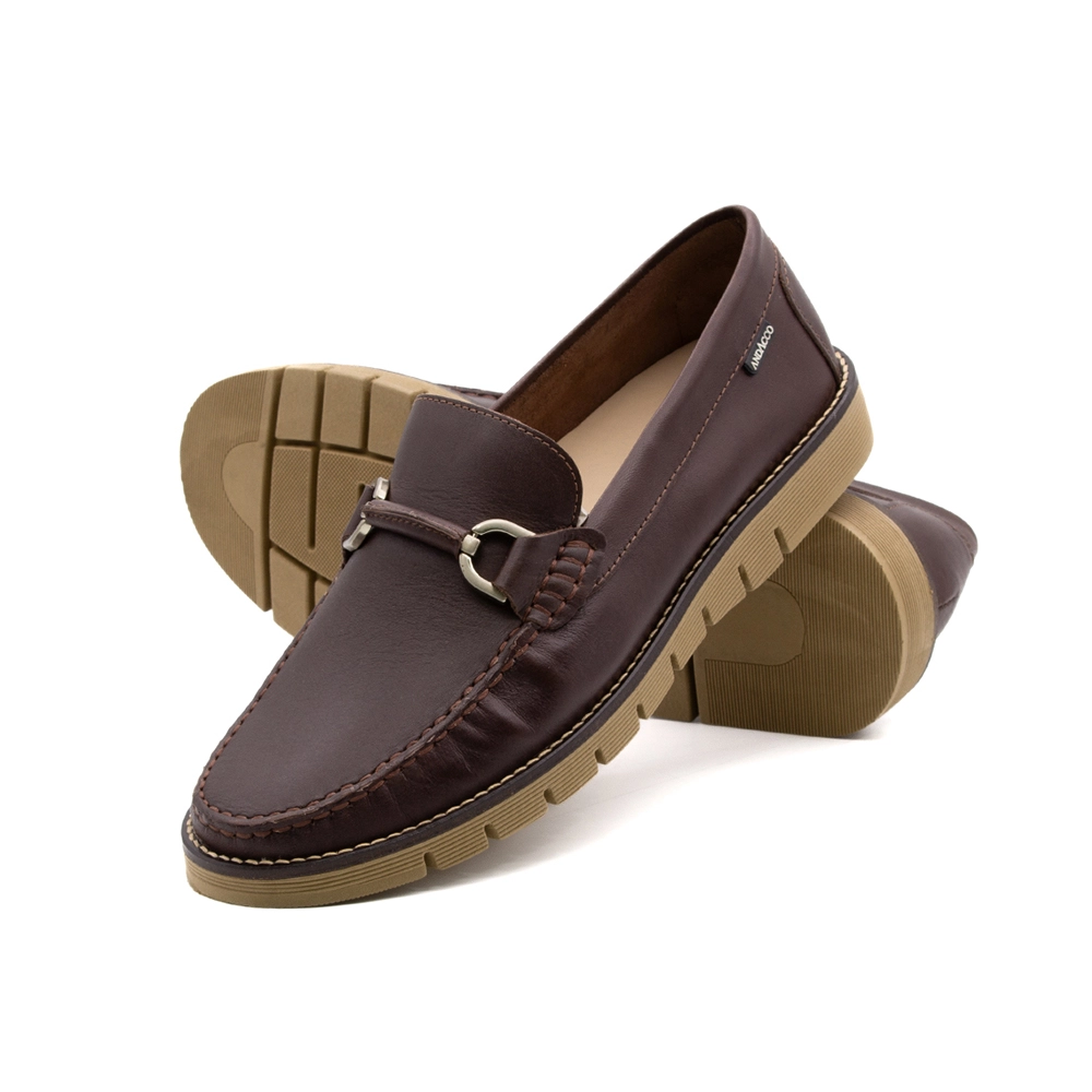 Mocassim Masculino Falcon em Couro Bison Café - 9879BT