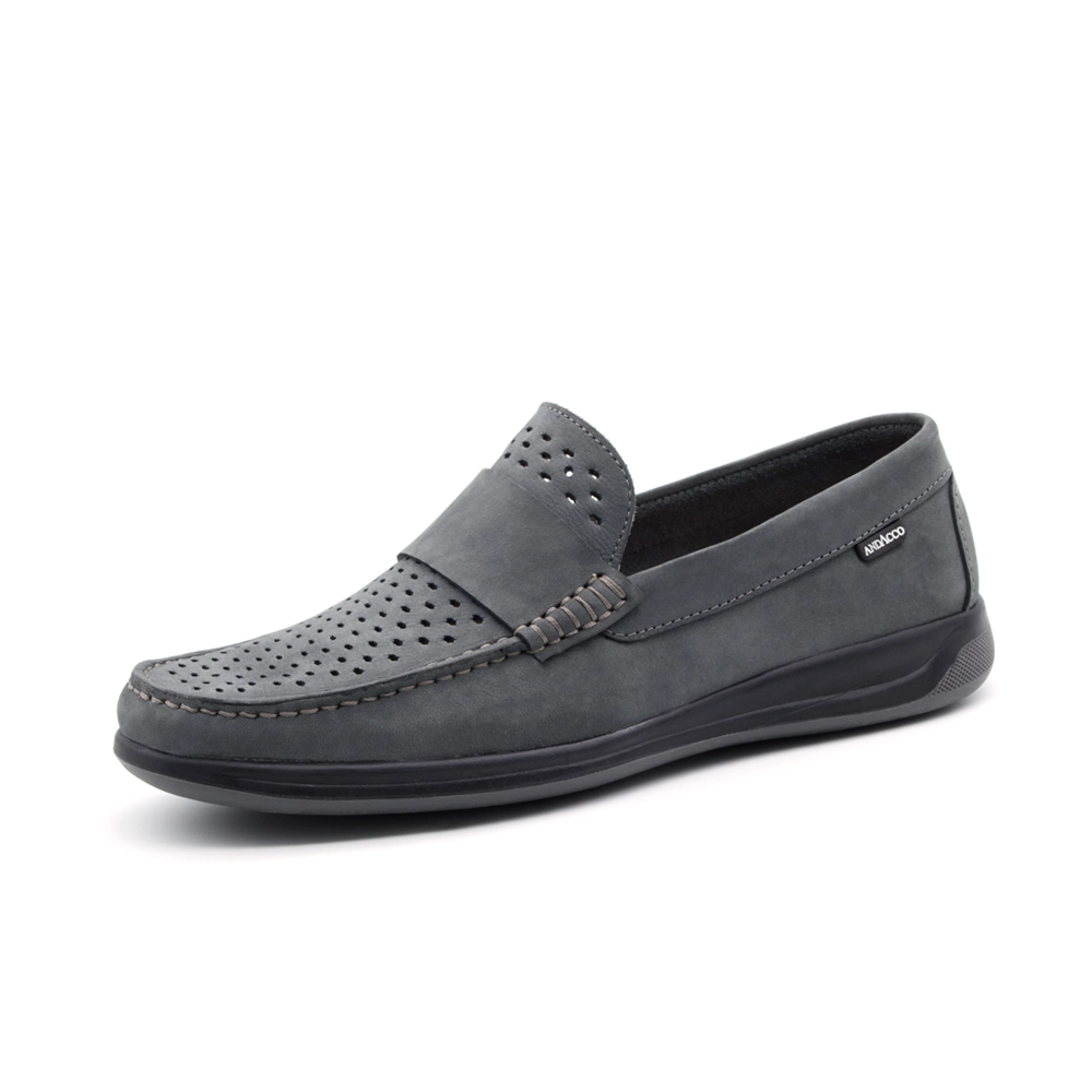 Mocassim Masculino Frestz em Couro Nobuck Cinza - 98182NC