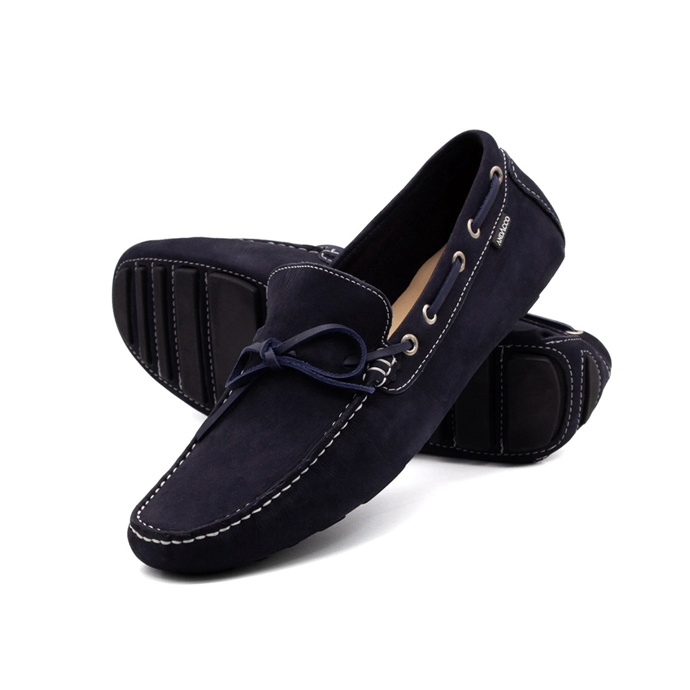 Mocassim Masculino Paris em Couro Nobuck Denim - 9819ND