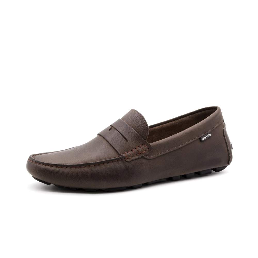 Mocassim Masculino Paris em Couro Senna Coffee - 98176SC