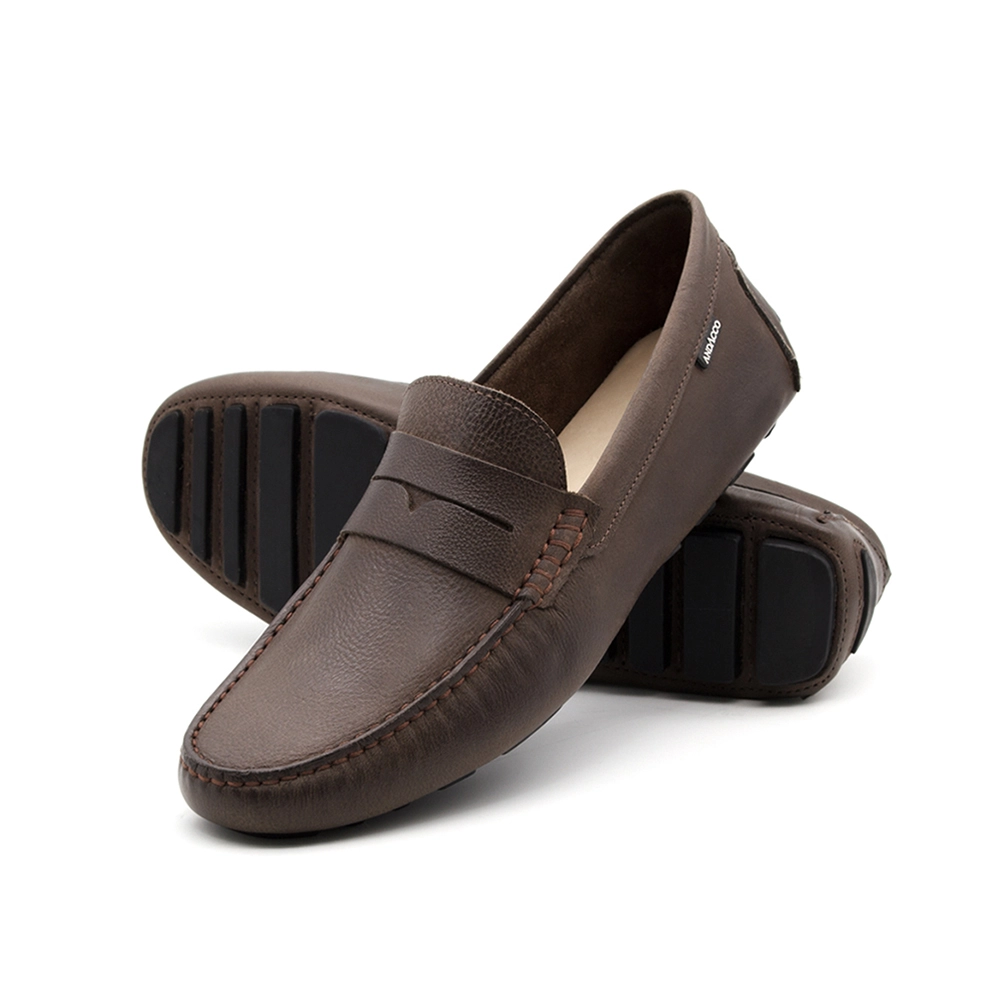 Mocassim Masculino Paris em Couro Senna Coffee - 98176SC