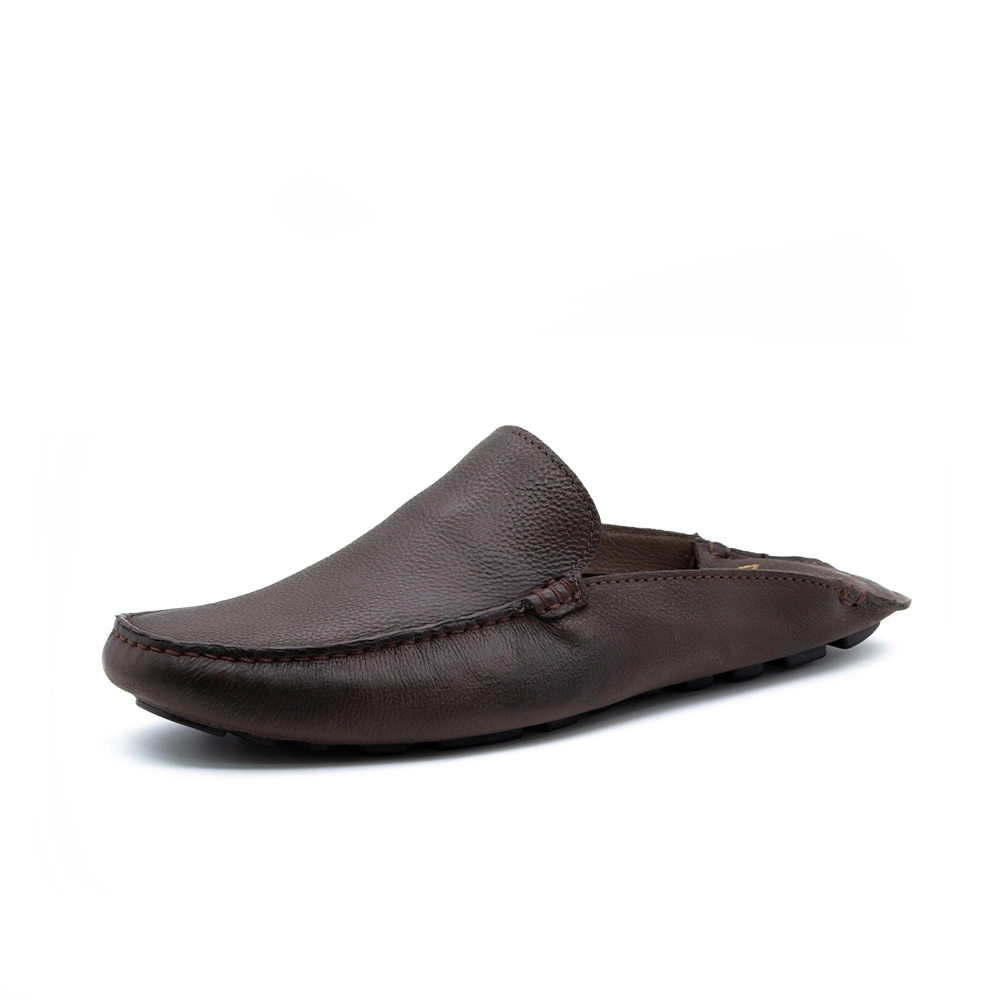 Mocassim Mule Masculino em Couro Senna Marrom - 98101SC