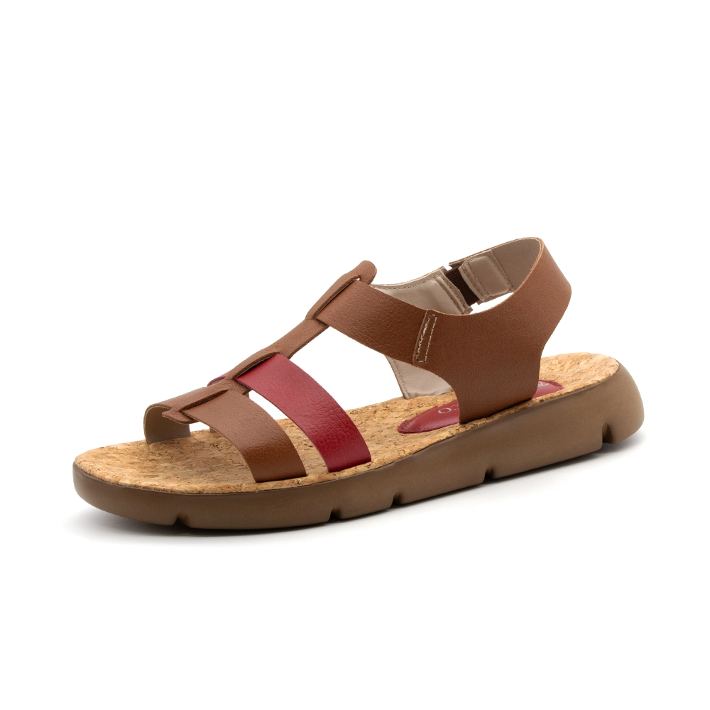 Sandália Flatform Bonnie em Couro Alfa Conhaque - 1192AC