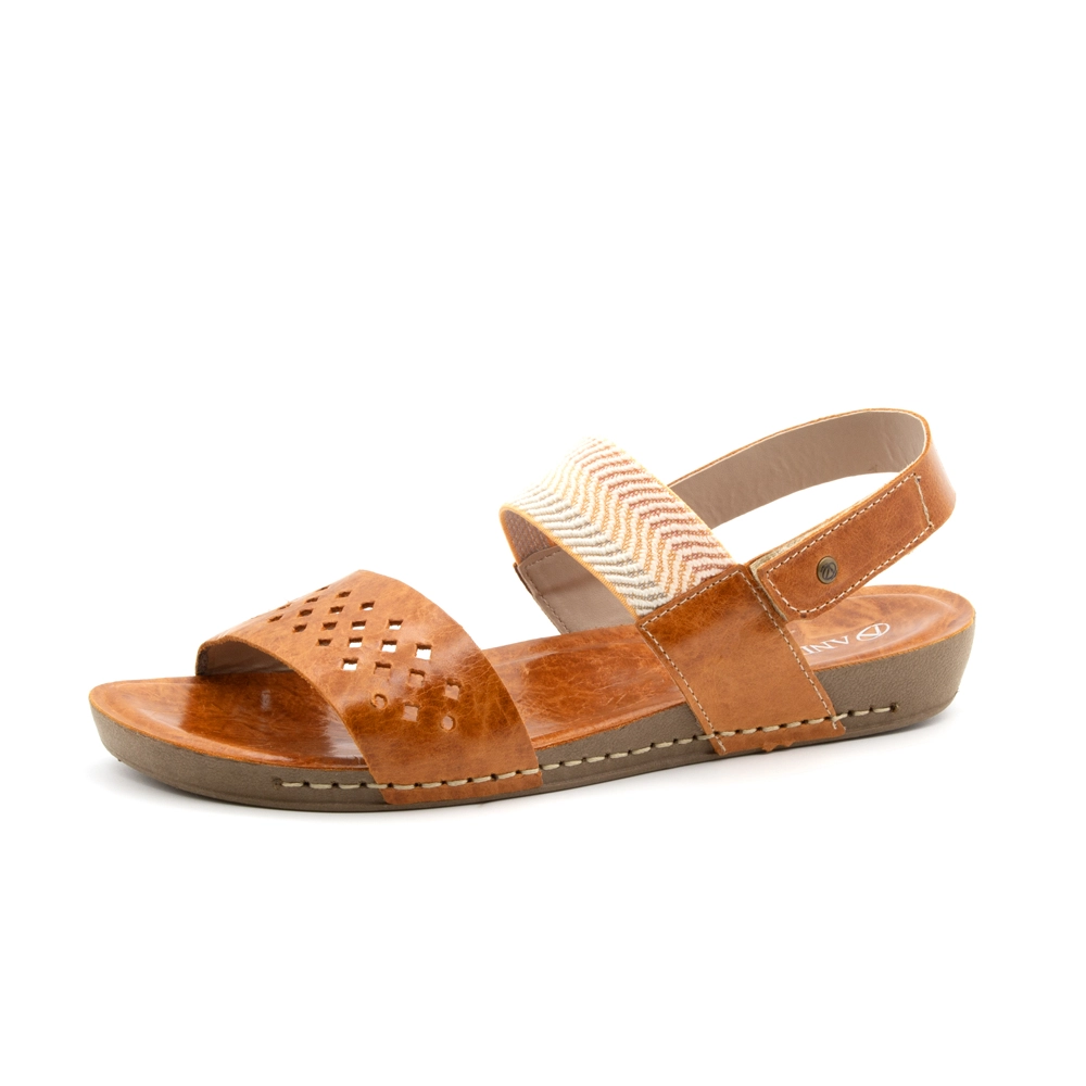 Sandália Flatform Goa em Couro Crush Mango - 14280CM