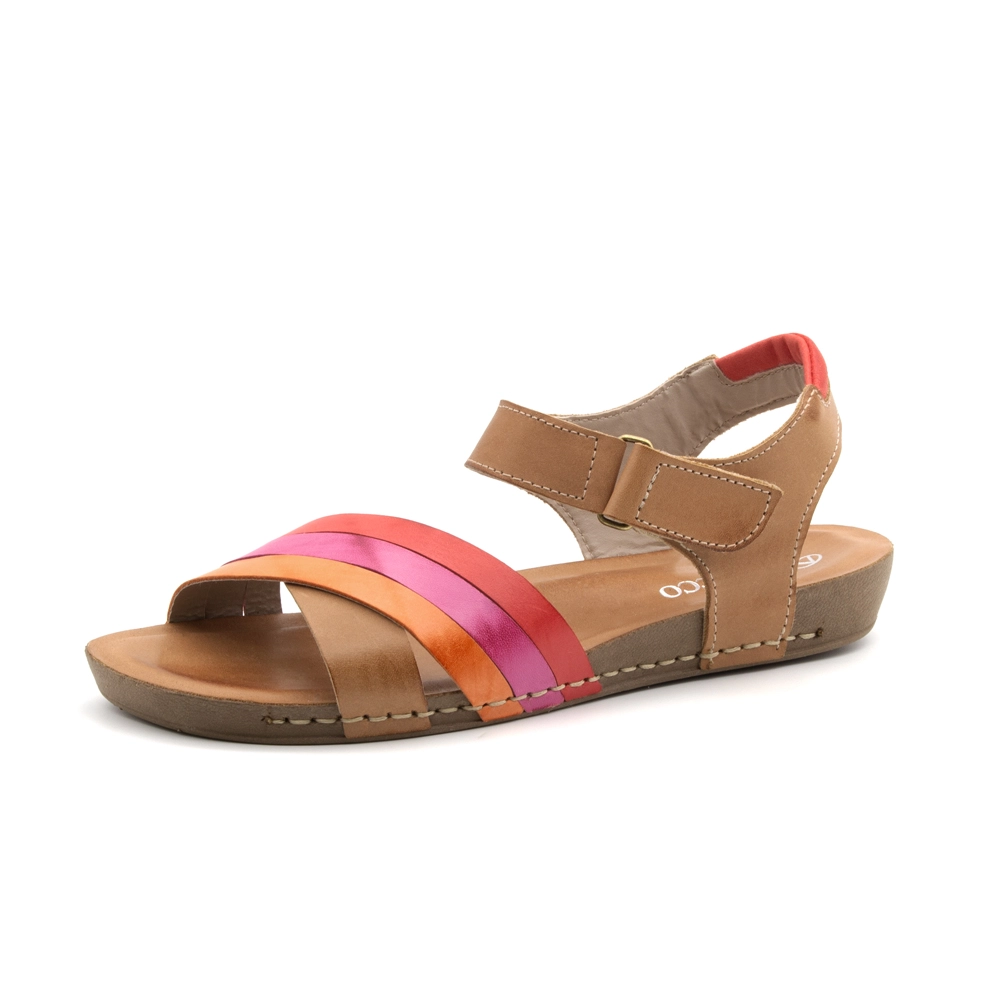 Sandália Flatform Goa em Couro Gales Camel - 14276GC