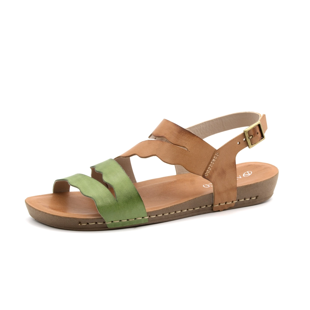 Sandália Flatform Goa em Couro Gales Camel - 14278GC