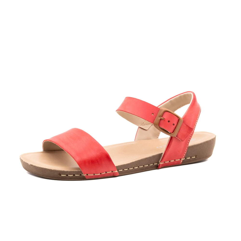 Sandália Flatform Goa em Couro Gales Coral - 14277GC