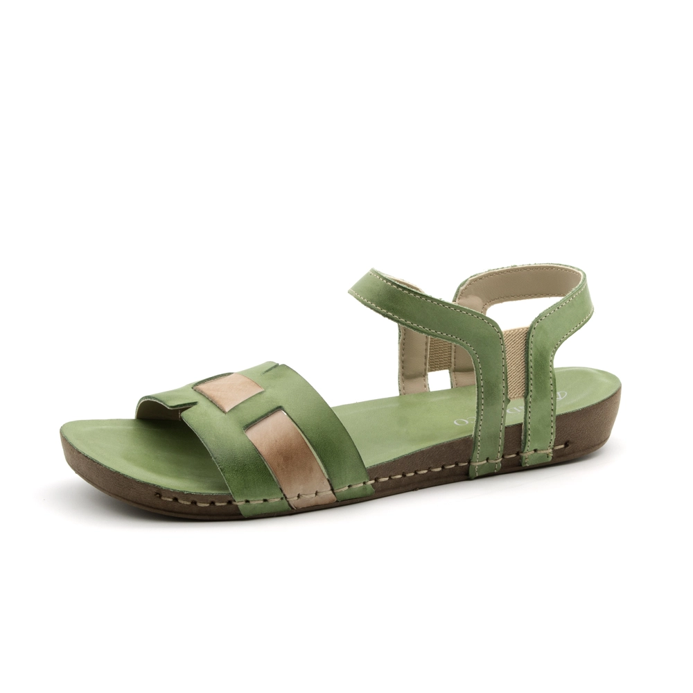 Sandália Flatform Goa em Couro Gales Verde - 14282GV