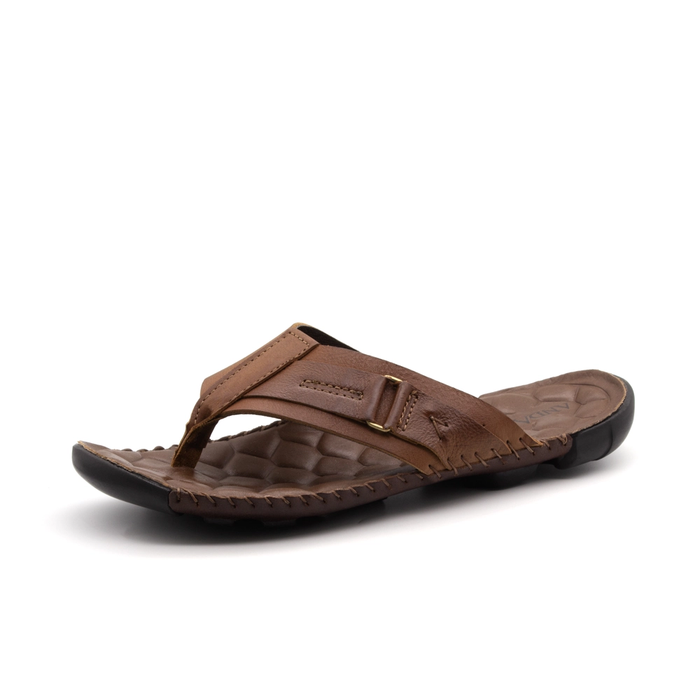 Sandália Masculina Mali em Couro Senna Camel - 7320SCA