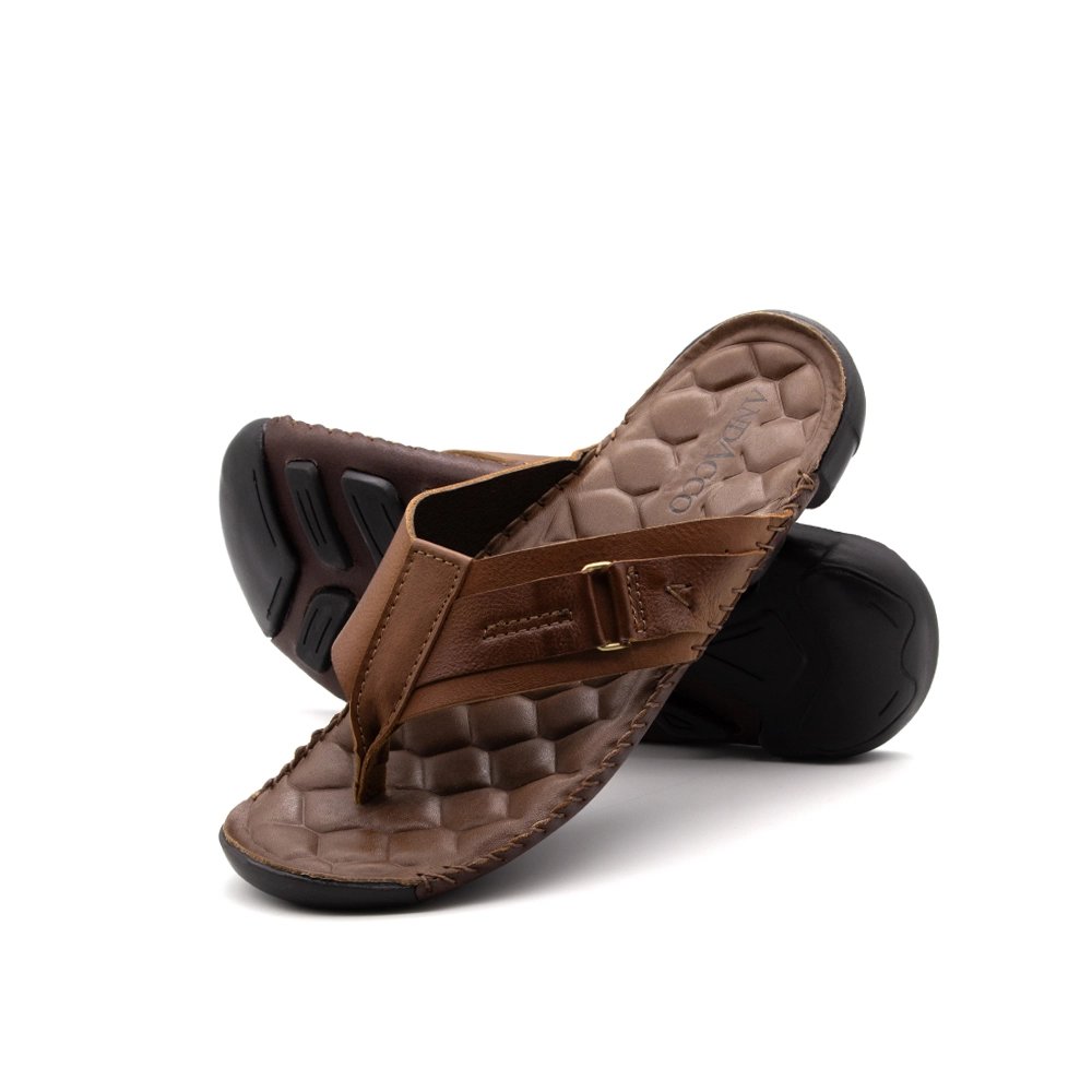 Sandália Masculina Mali em Couro Senna Camel - 7320SCA