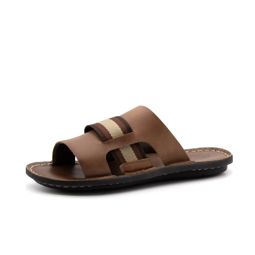 Sandália Masculina Soul em Couro Senna Camel - 8852SC