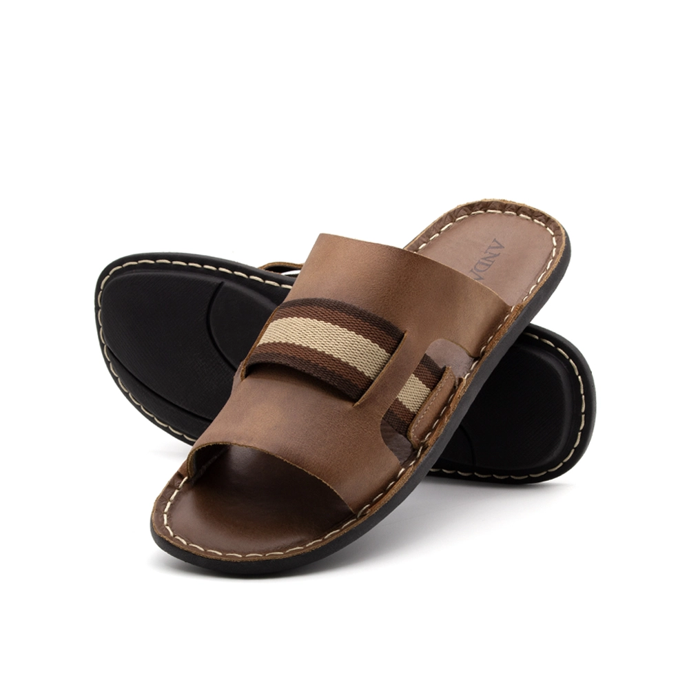 Sandália Masculina Soul em Couro Senna Camel - 8852SC