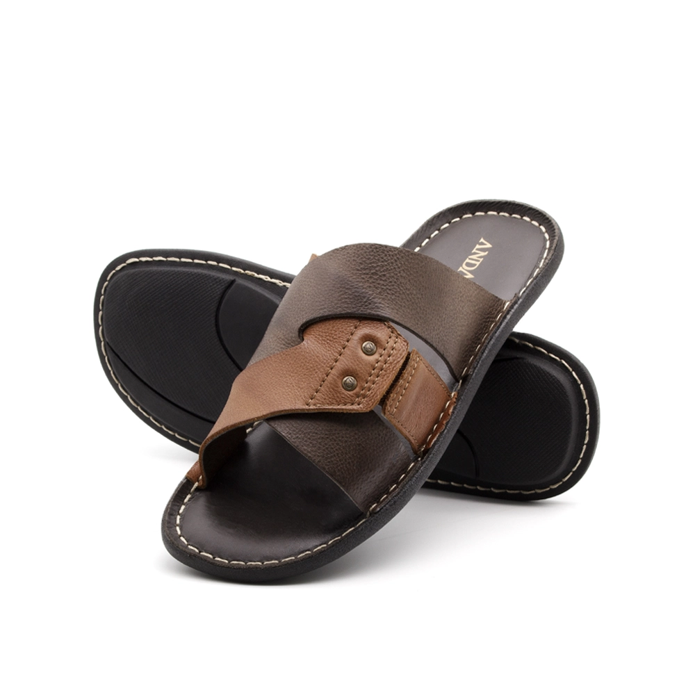 Sandália Masculina Soul em Couro Senna Coffee - 8850SC