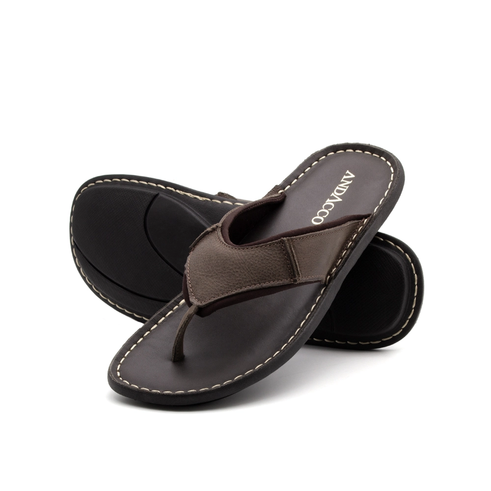 Sandália Masculina Soul em Couro Senna Coffee - 8851SC