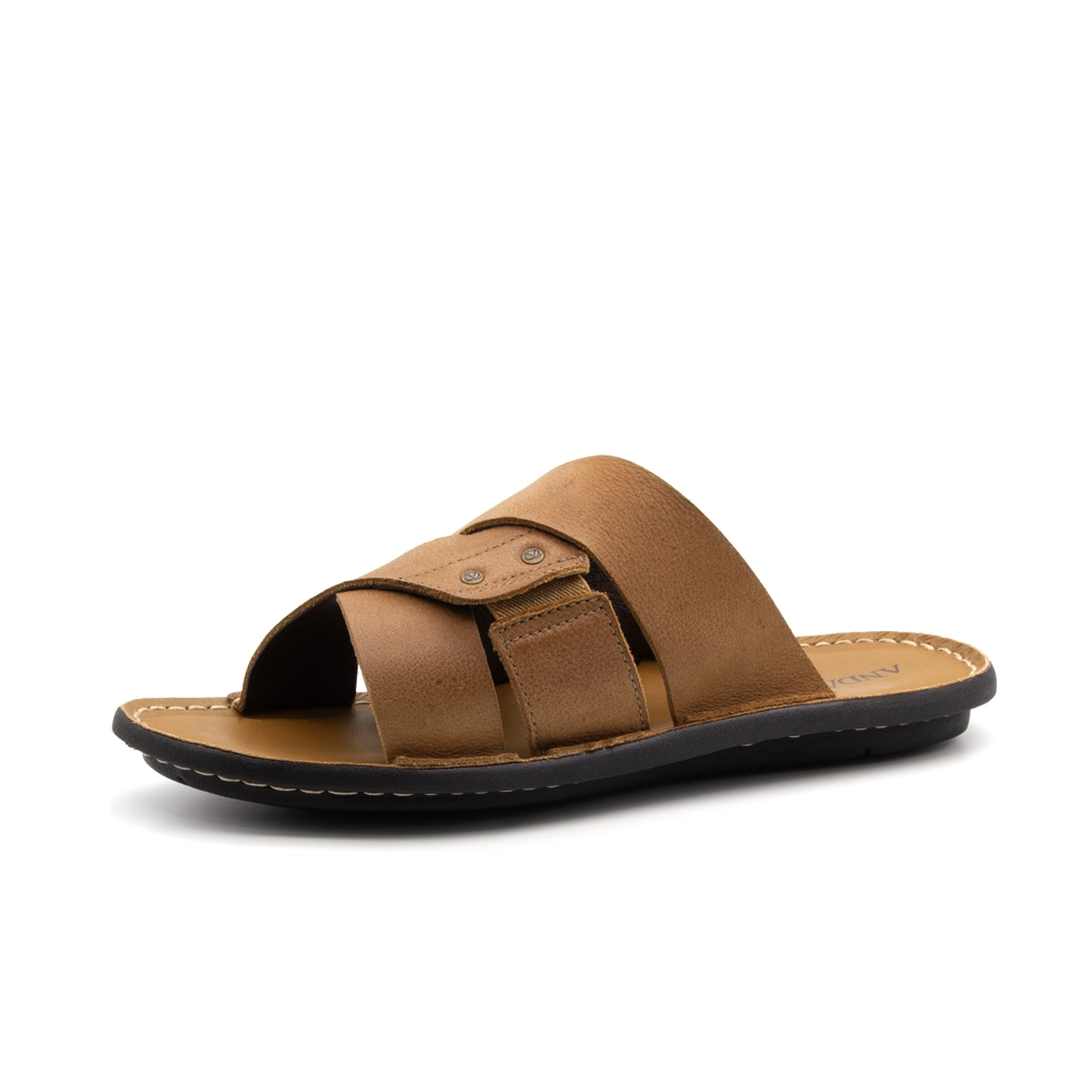 Sandália Masculina Soul em Couro Senna Tan - 8850ST