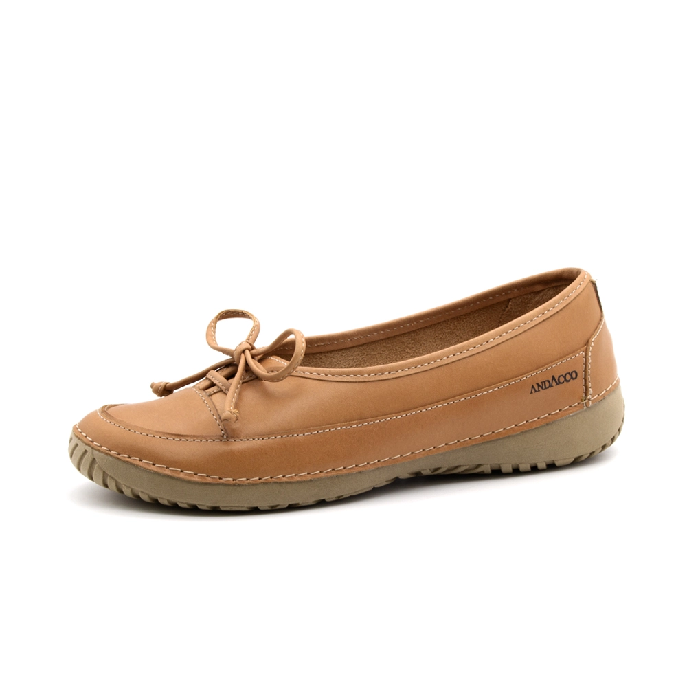 Sapatilha Feminina Lis em Couro Gales Camel - 6738GC